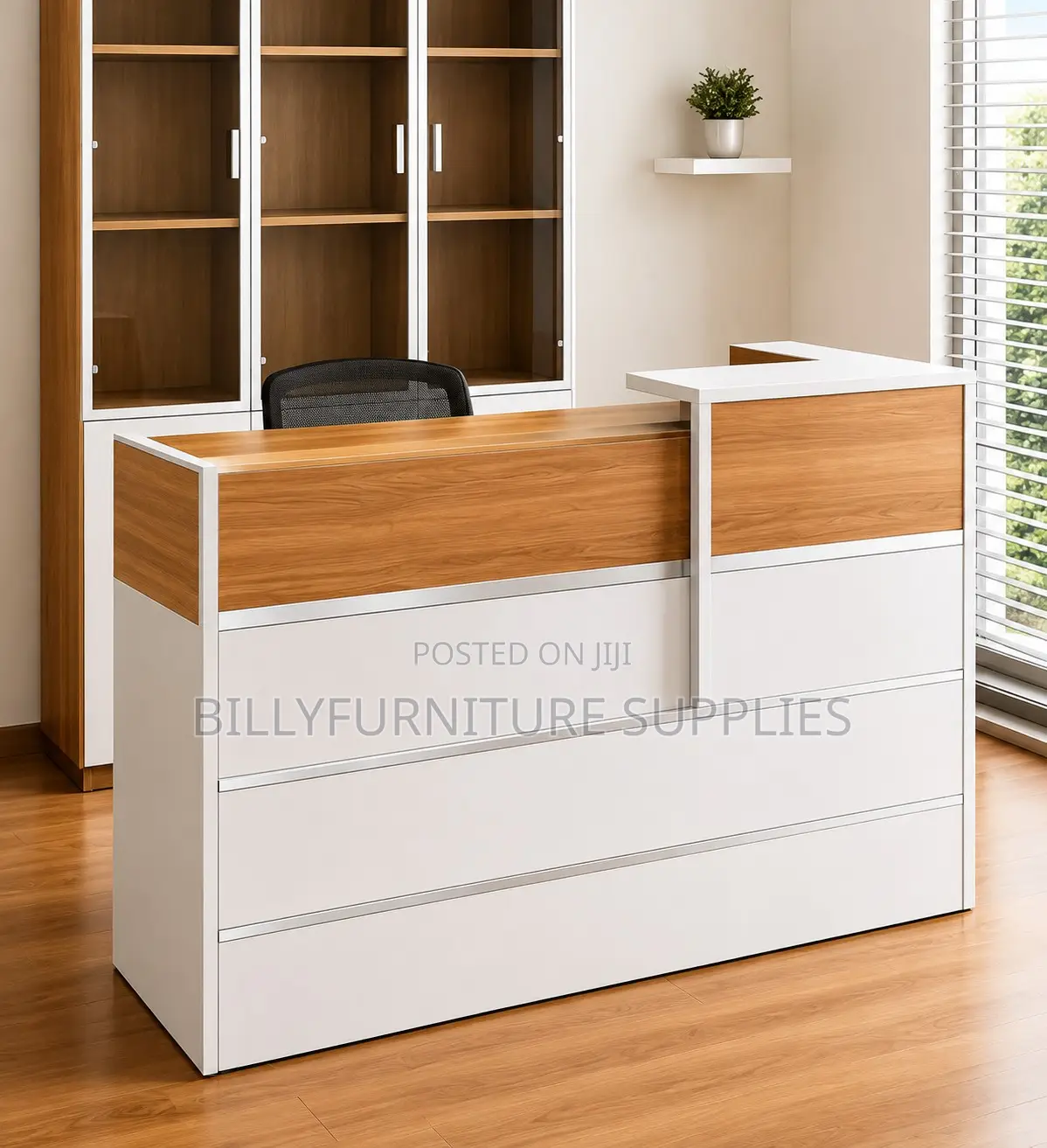 1.8m Modern Reception Desk With Built-in Storage