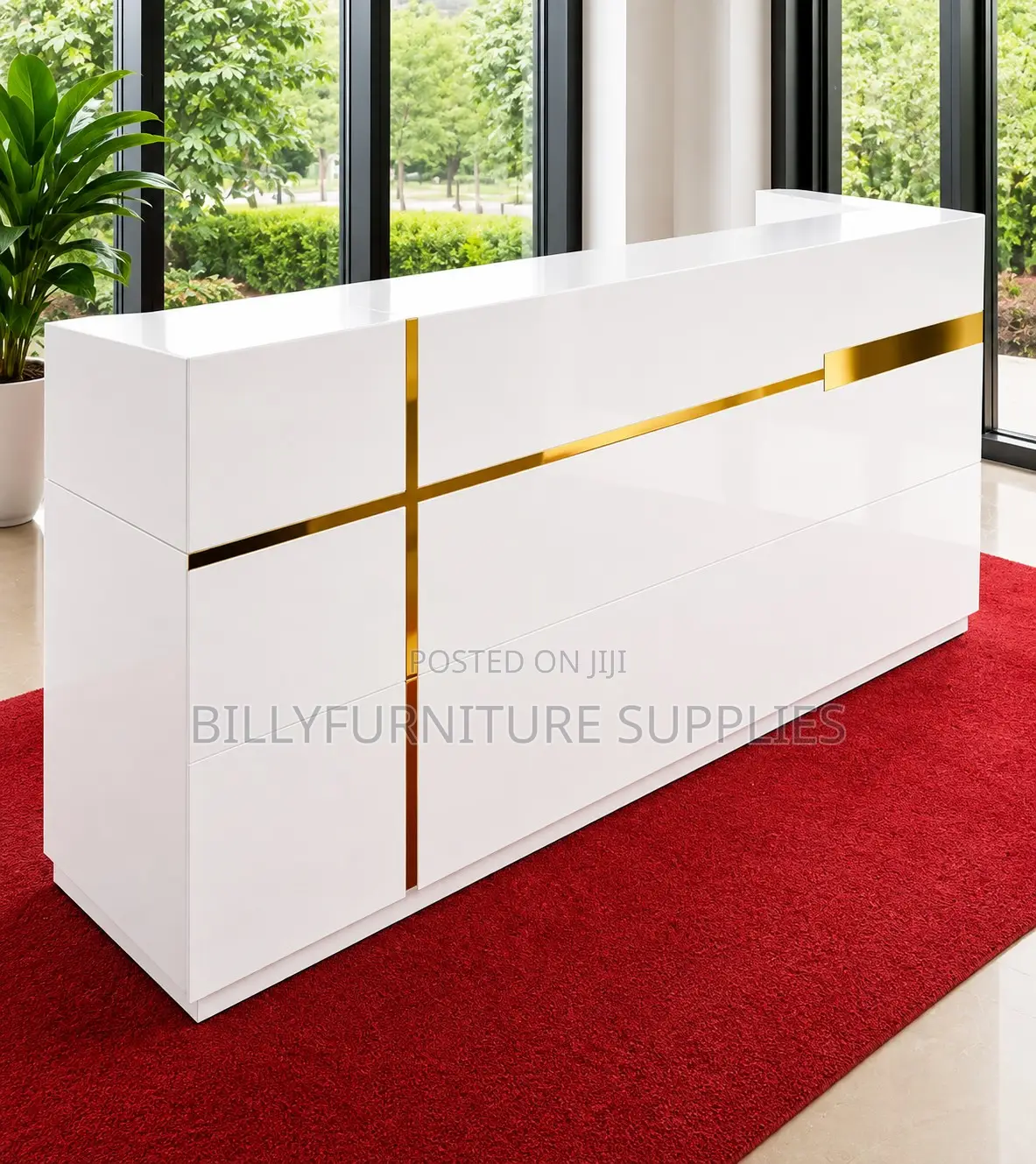 Luxury White Office Reception Counter