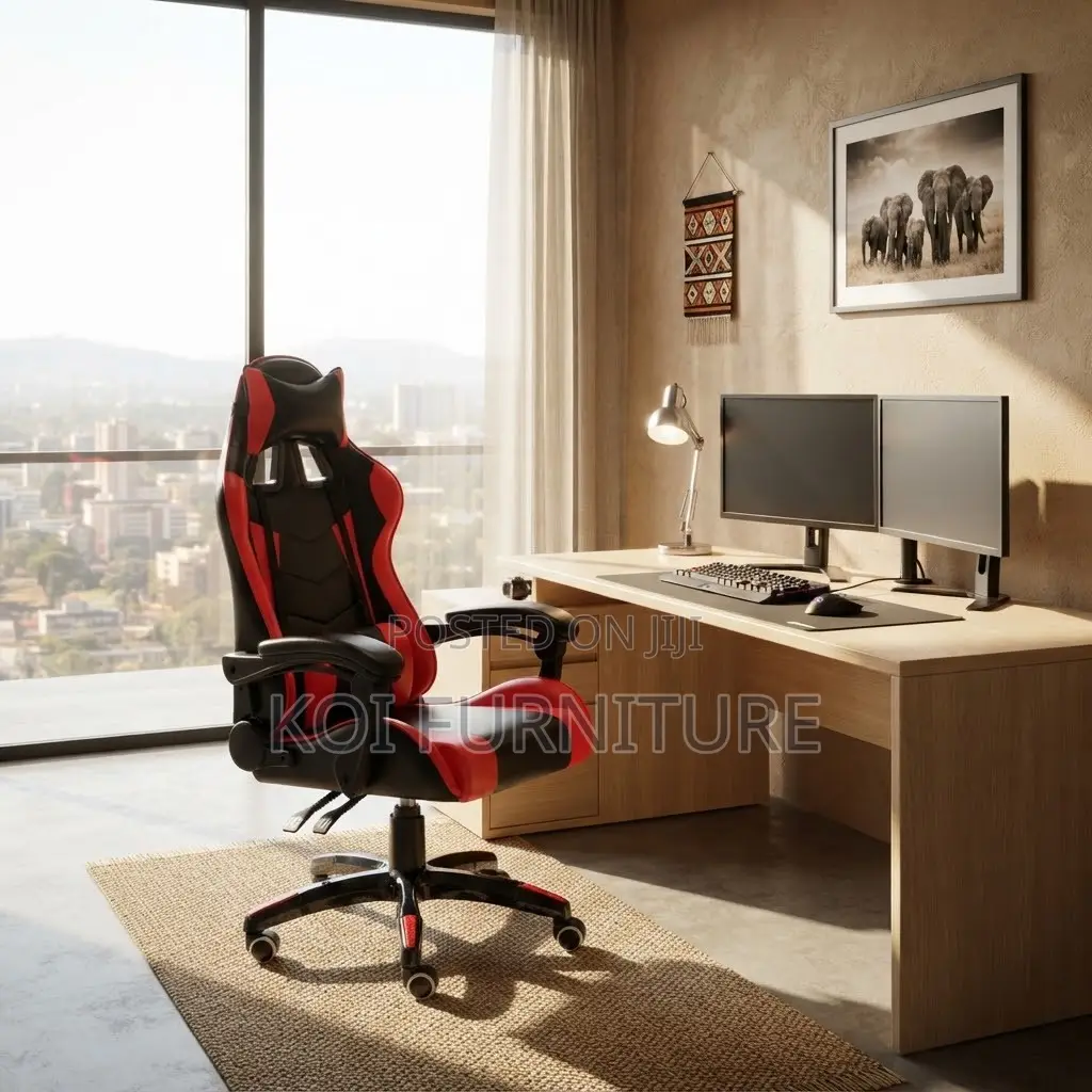 Office Chairs; High Backrest Ergoomic Leather Fixed Gaming Chair