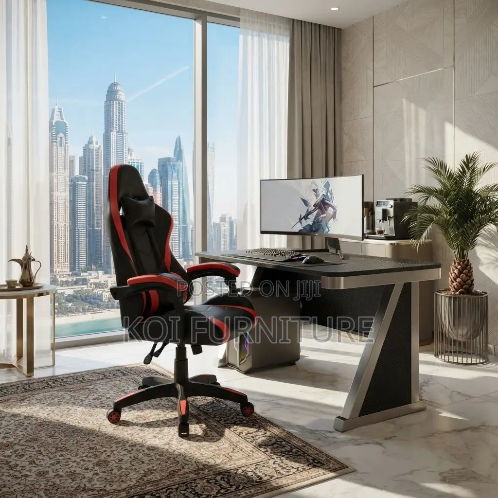 Office Chairs; High Backrest Ergoomic Leather Fixed Gaming Chair