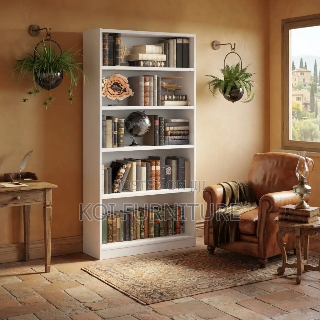 Office Cabinet; White Modern Open Bookshelf