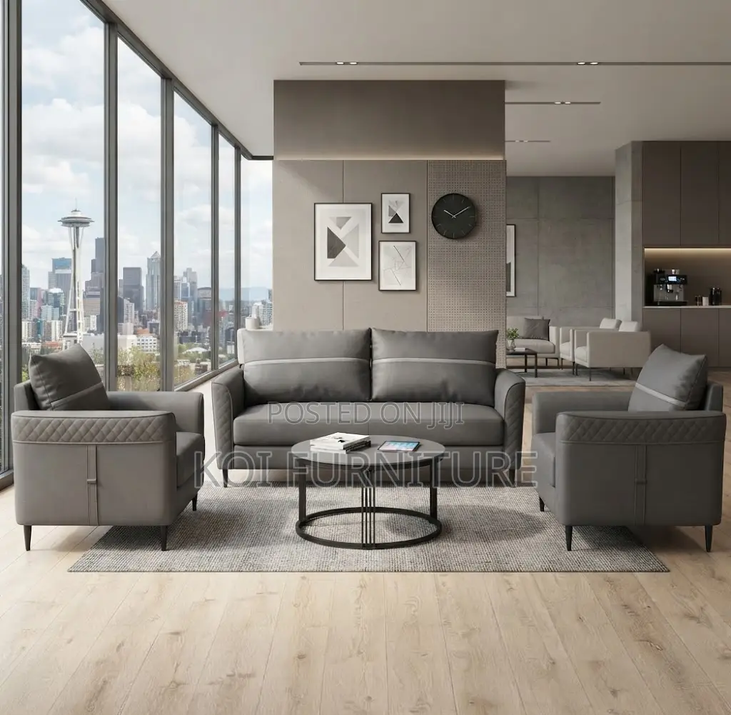 Office Sofa; Executive Five Seaters Gray Modern Sofa Set