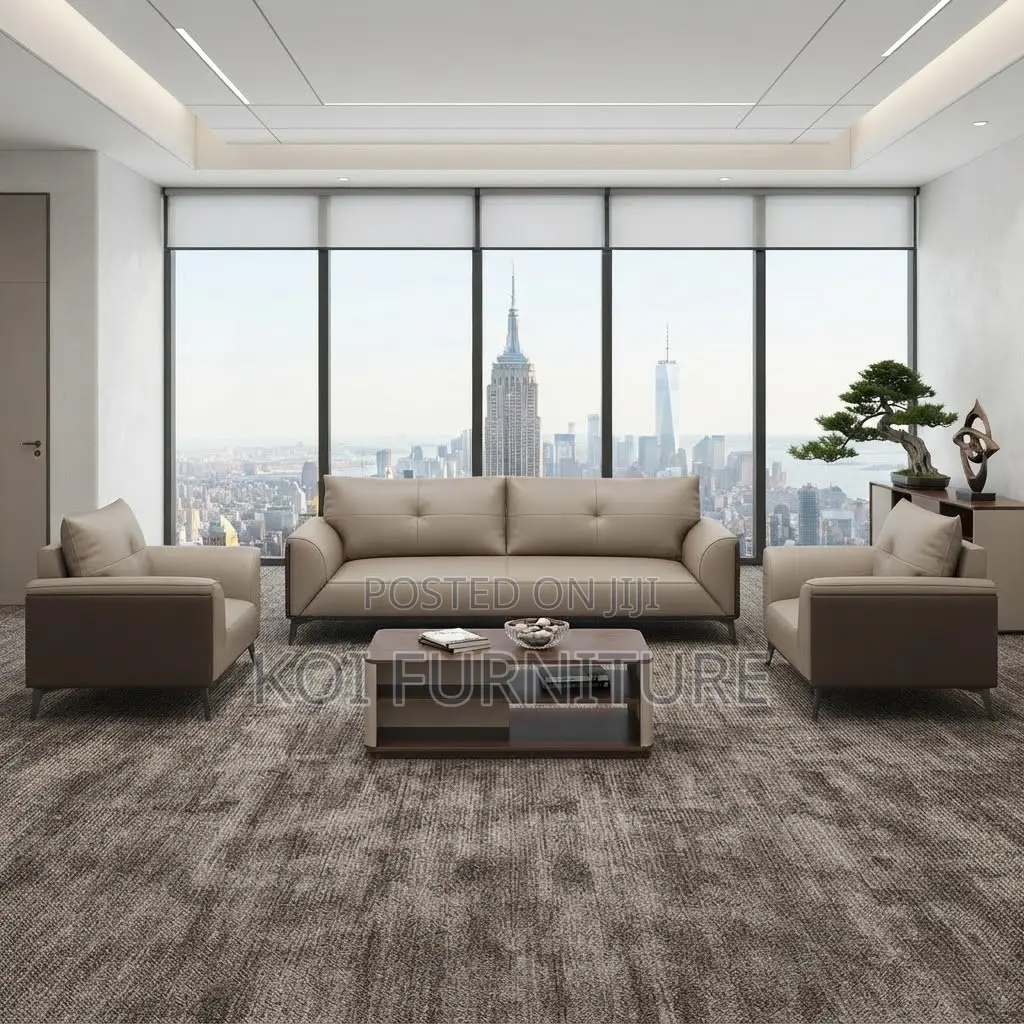 Office Sofa; Executive Five Seaters Gray Modern Sofa Set