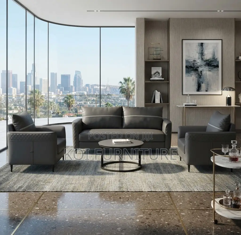 Office Sofa; Executive Five Seaters Gray Modern Sofa Set