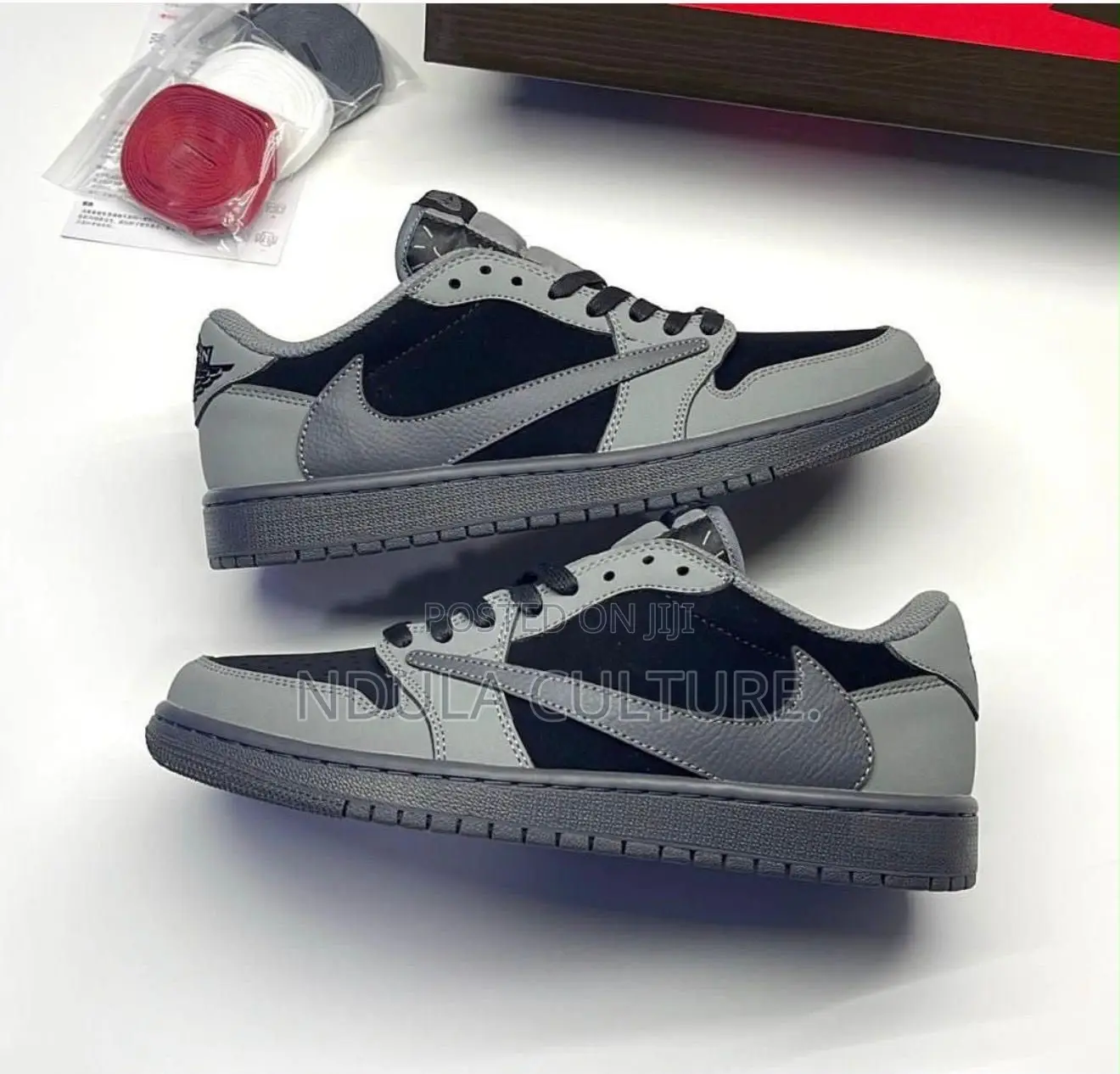 Black and Grey Air Jordan 1 Low Reverse
