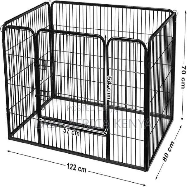 Portable Steel Foldable Pet Playpen Black Panels