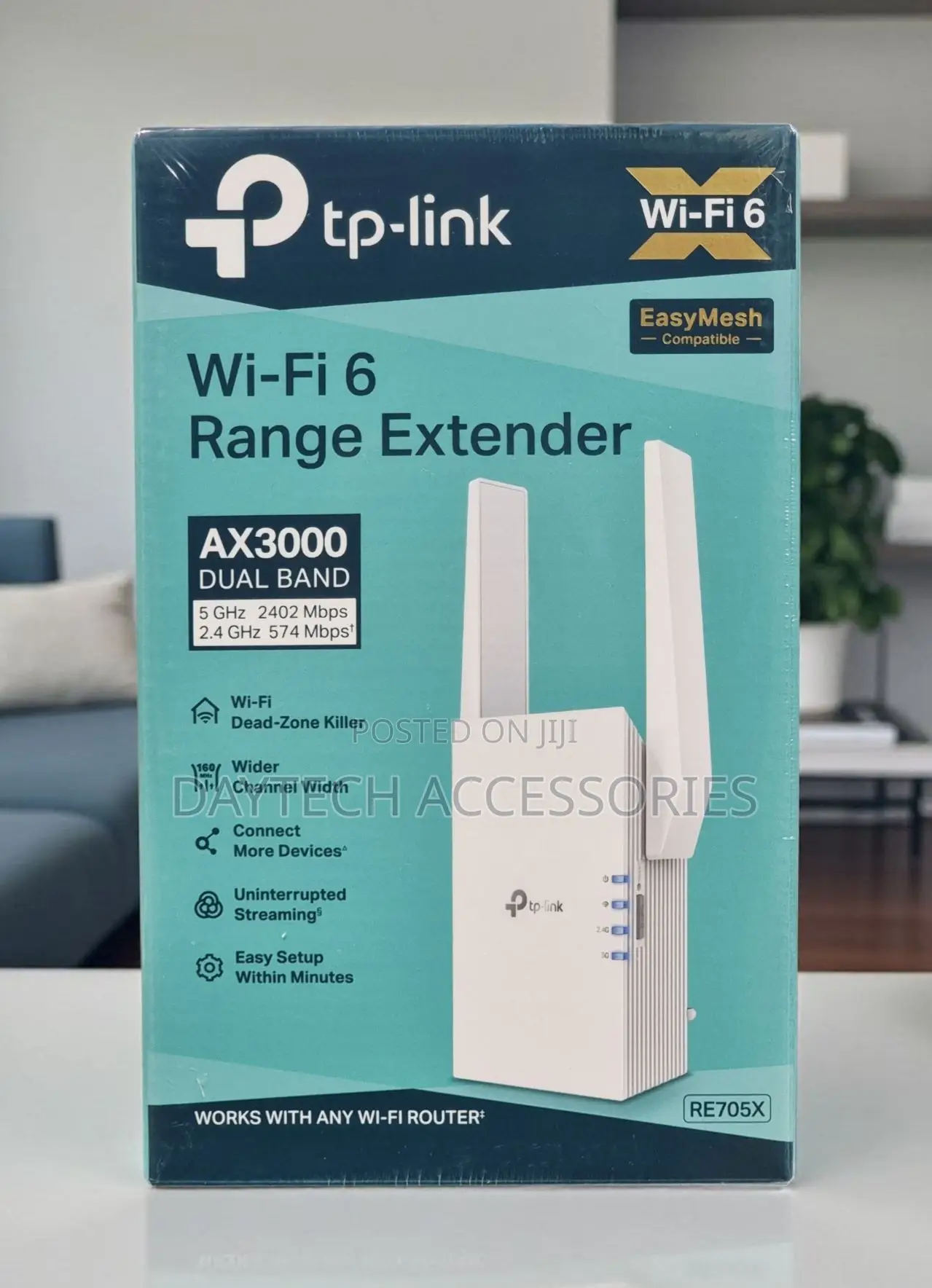 TP-Link RE705X AX3000 WiFi 6 Range Extender 2 × Internal Antennas