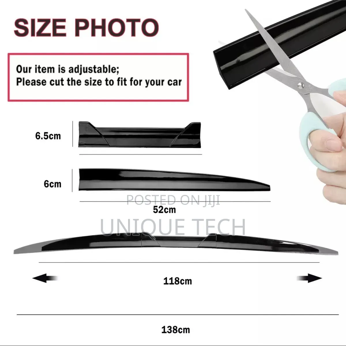 Flexible Car Rubber Rear Boot Spoiler