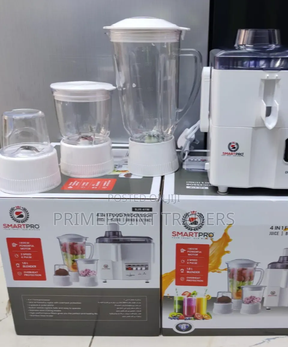 Smartpro 4-in-1 Juicer Food Processor – Juice, Blend, Grind & Extract