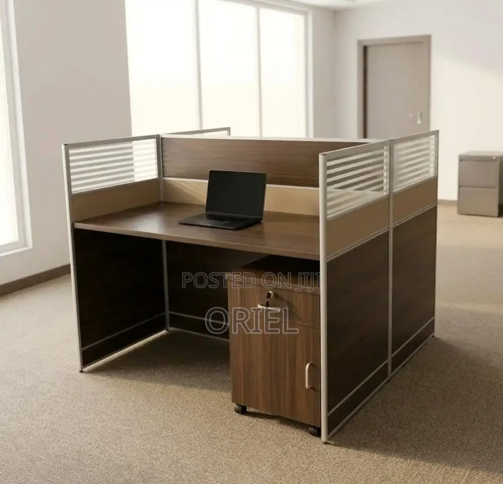 2-Seater Office Workstation : Brown Office Workstation