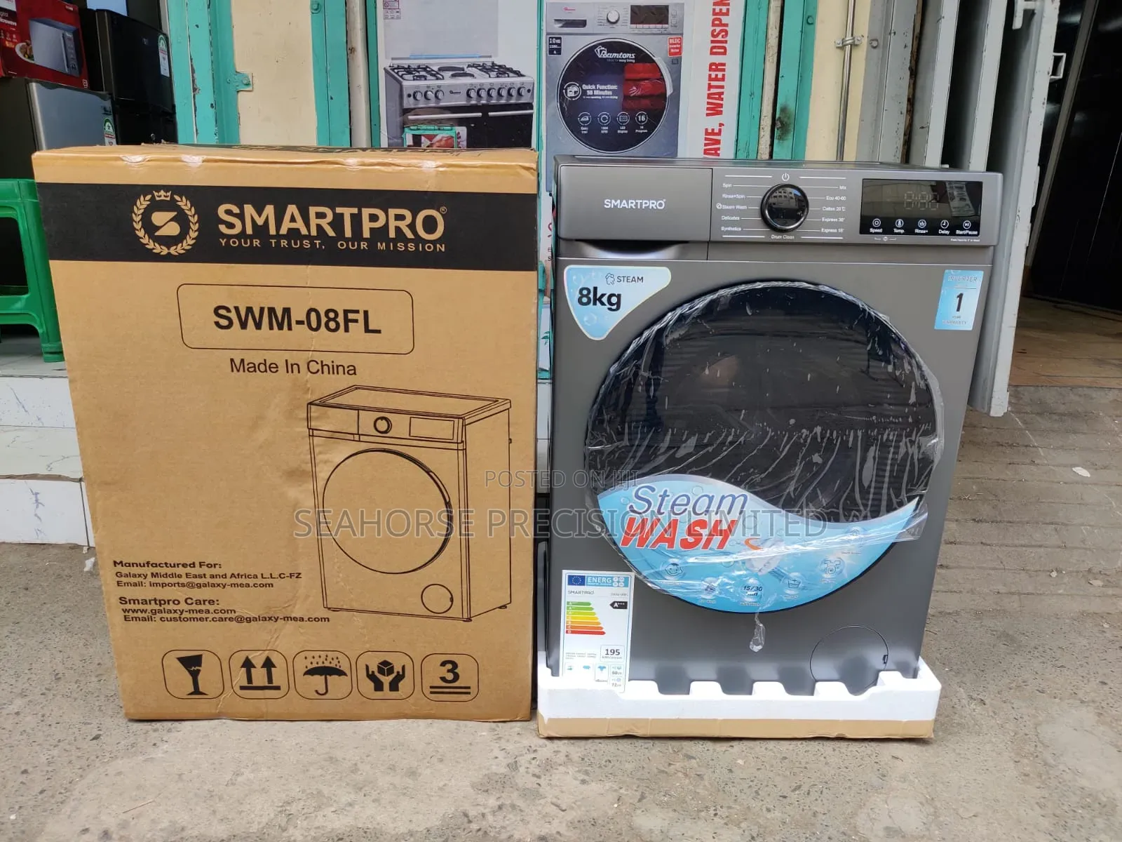 SmartPro Front Load Washing Machine – 8KG Steam Wash