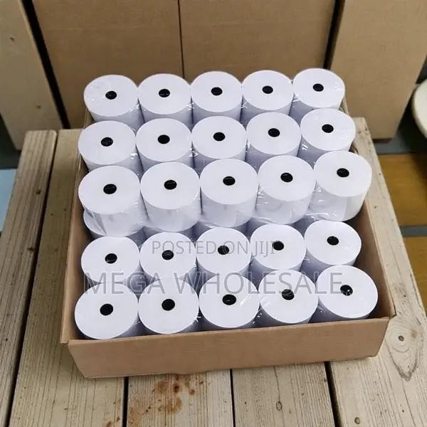 50 Pieces Full Box 80mm by 80mm by 13mm Retail Thermal Paper Rolls