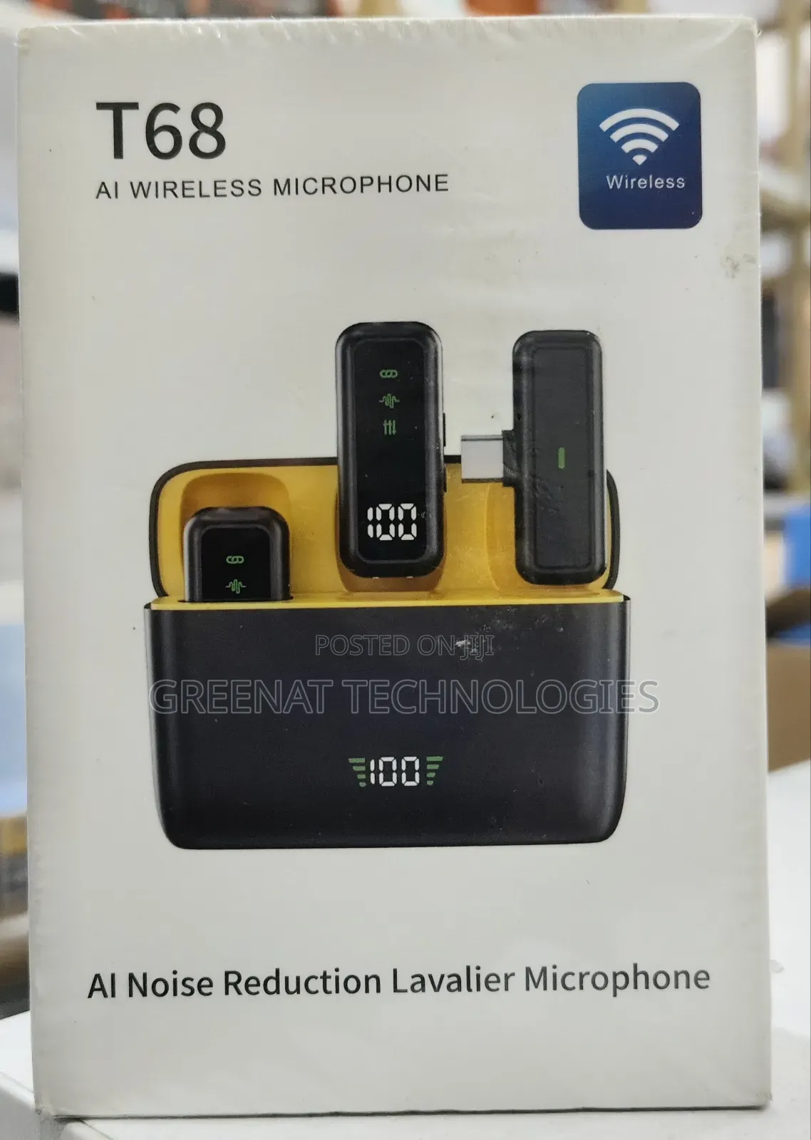 T68 AI Wireless Microphone Type C - 2in1 AI Noise Reduction