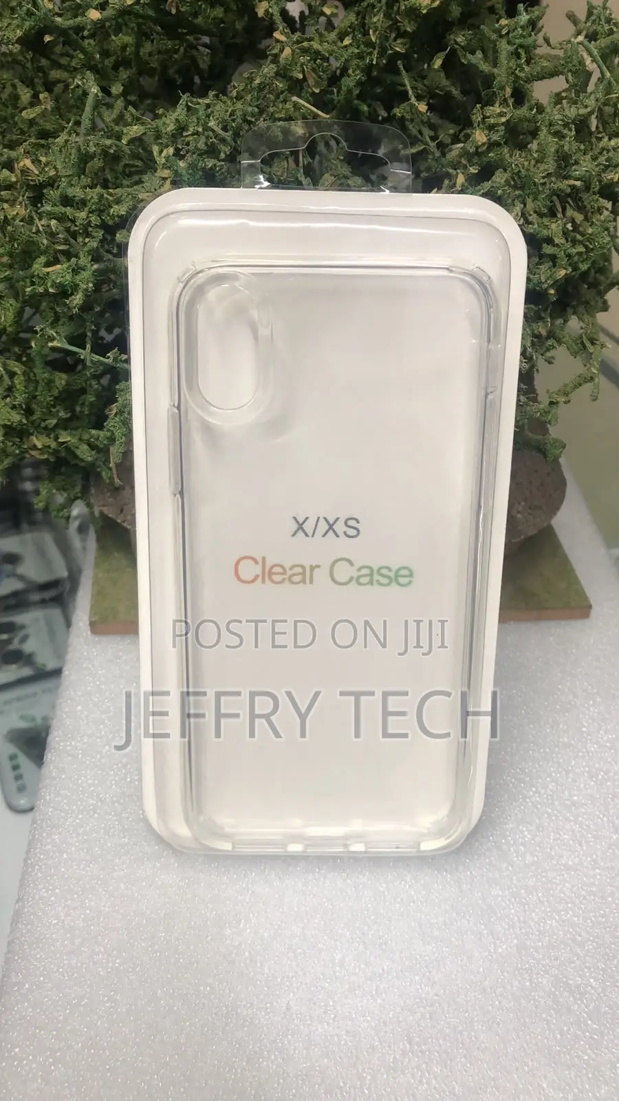 Appears Clear, Slim Phone Case Packaged for an iPhone X or iPhone XS.