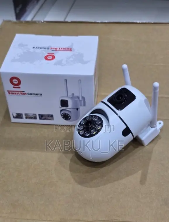 V380 Smart WiFi Wall Mounted Bulb Camera – Dual Lens PTZ With Antenna