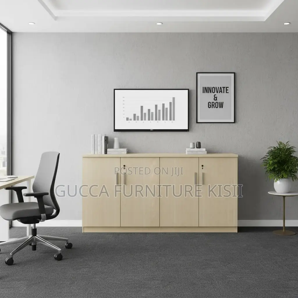 Credenza Cabinet; 4-Door Office Filling Credenza Cabinet