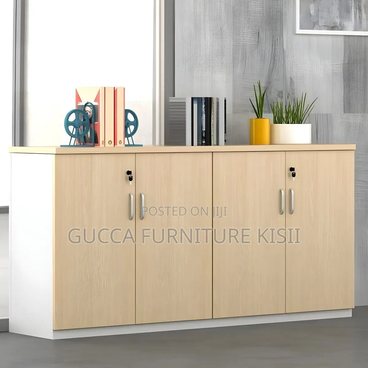 Credenza Cabinet; 4-Door Office Filling Credenza Cabinet