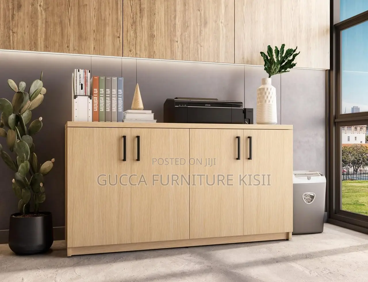 Credenza Cabinet; 4-Door Office Filling Credenza Cabinet