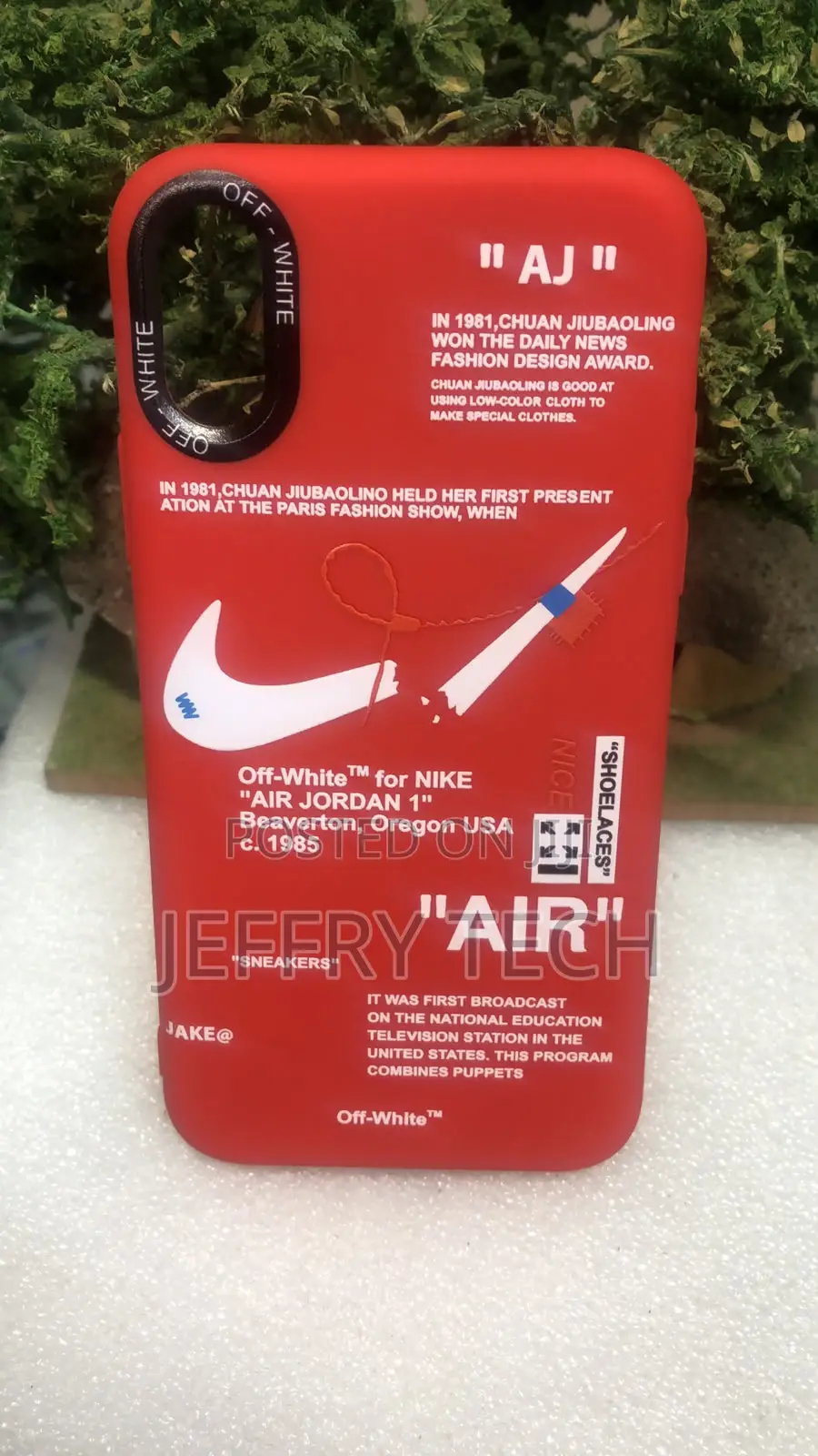 Off-White X Nike Air Jordan 1 Red Silicone iPhone Case iPhone 15 Pro