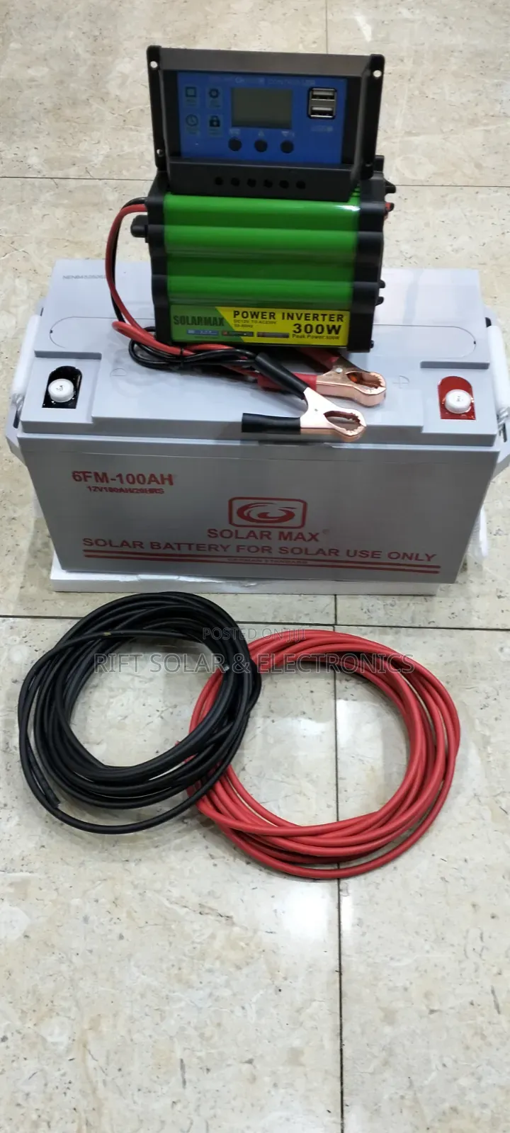 100Ah - Gel Battery - 300w Inverter - 20A Controller - 10m PV Cable