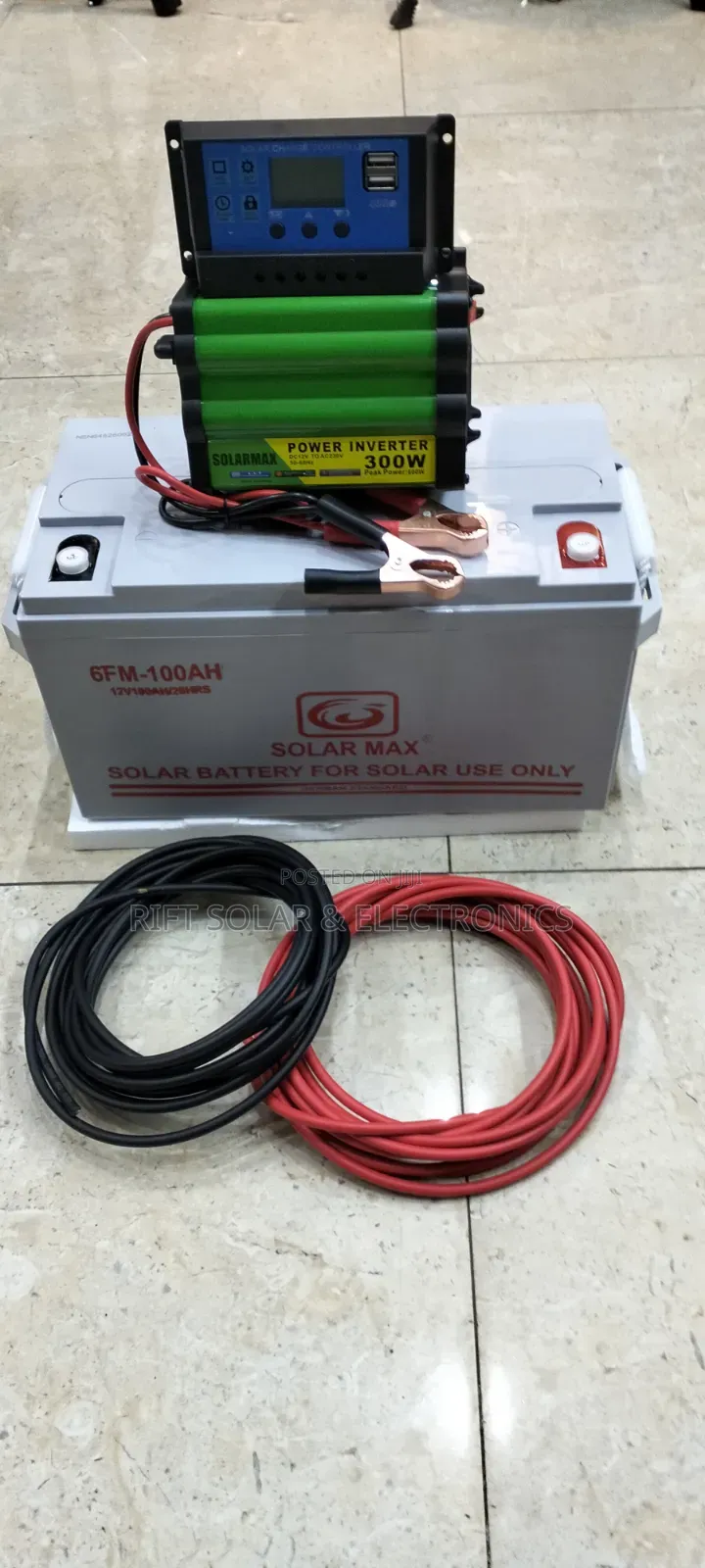 100Ah - Gel Battery - 300w Inverter - 20A Controller - 10m PV Cable