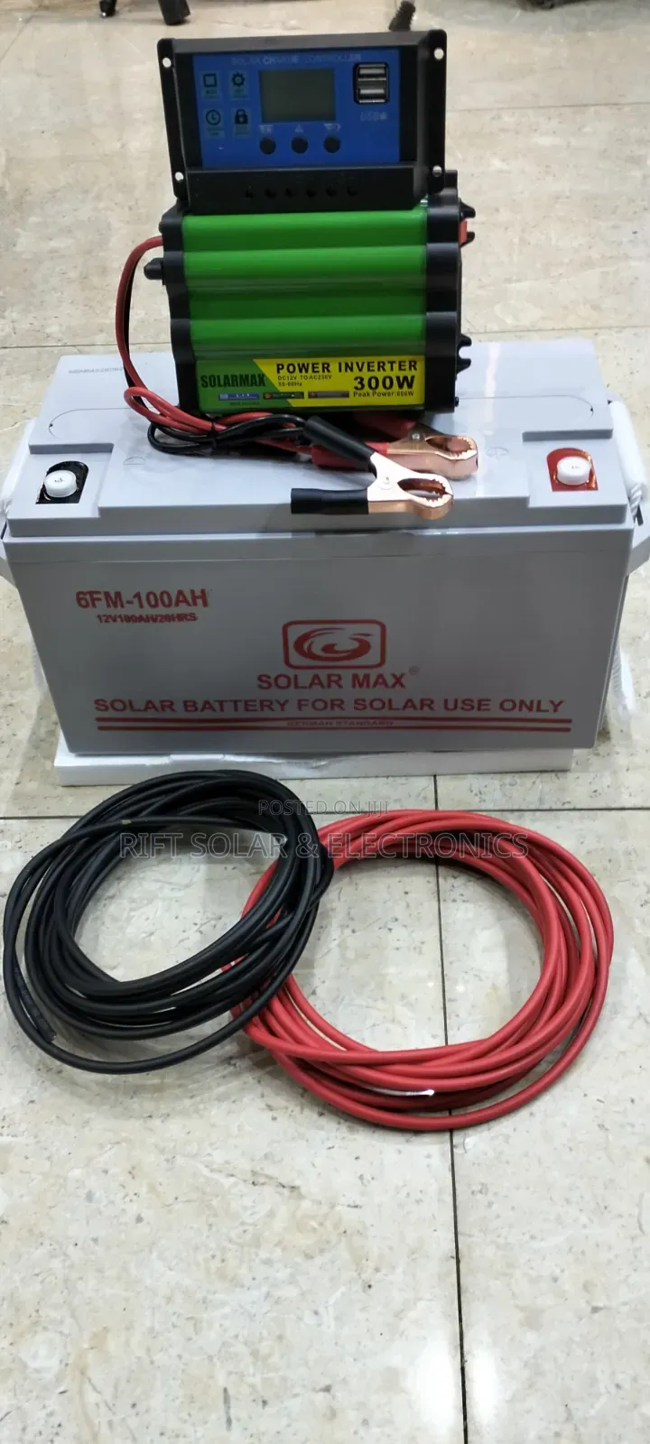 100Ah - Gel Battery - 300w Inverter - 20A Controller - 10m PV Cable