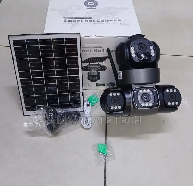 V380 4G Smart Solar Security Camera – Triple Lens & Night Vision
