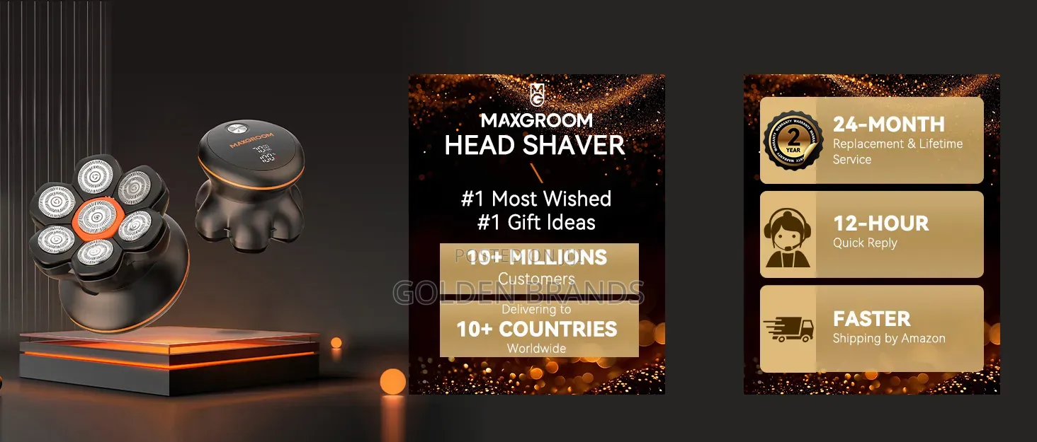 Pro MAXGROOM 7D Head Shaver for Bald Men, Waterproof Electric Razor