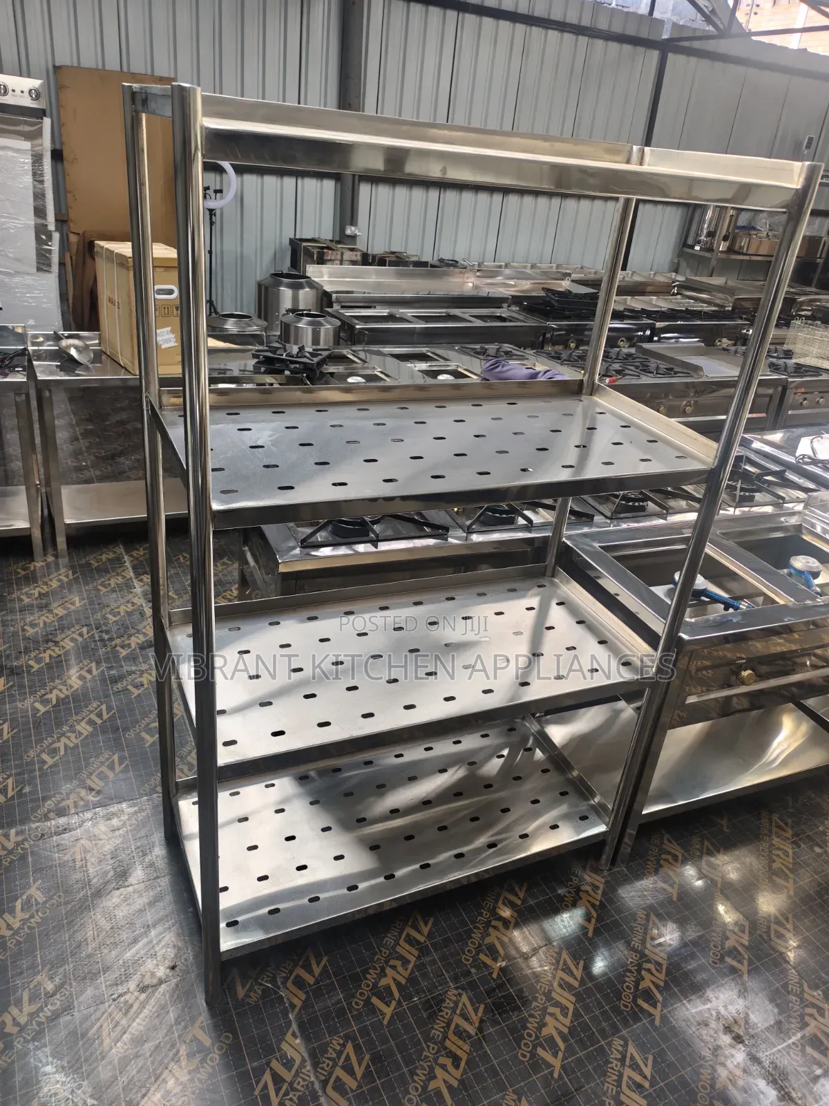 Four-Tier Stainless Steel Perforated Kitchen Rack