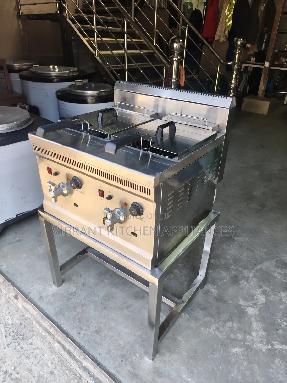 32-Litre Double Gas Fryer – Stainless Steel Commercial