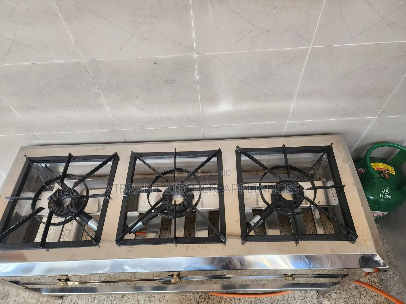 Three Burner Stainless Steel Commercial Cooker