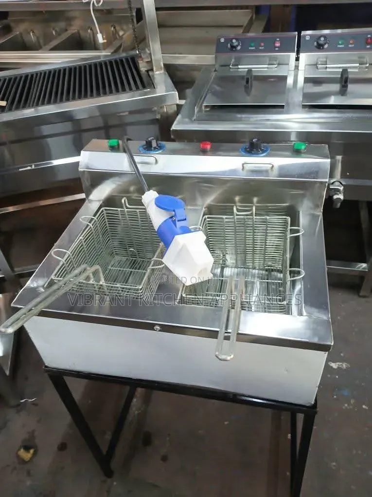 Double Electric Fryer – Stainless Steel Commercial