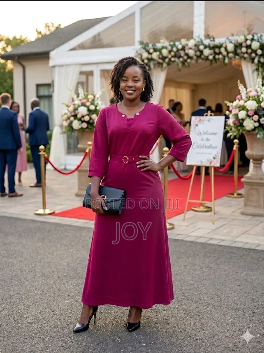 A Burgundy Maxi Dress Available