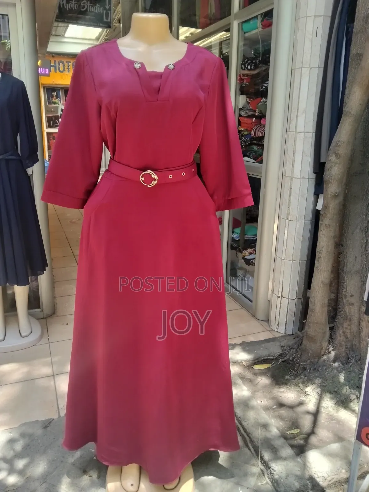 A Burgundy Maxi Dress Available
