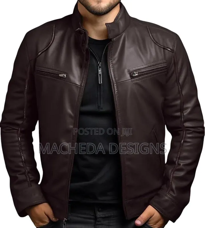 Men Zipper Leather Jackets