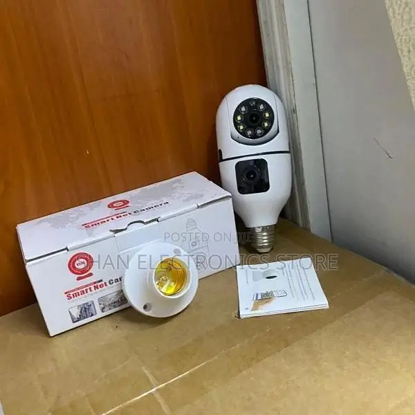 V380 Pro Dual Lens Pan Tilt Wireless Bulb CCTV Security Monitor