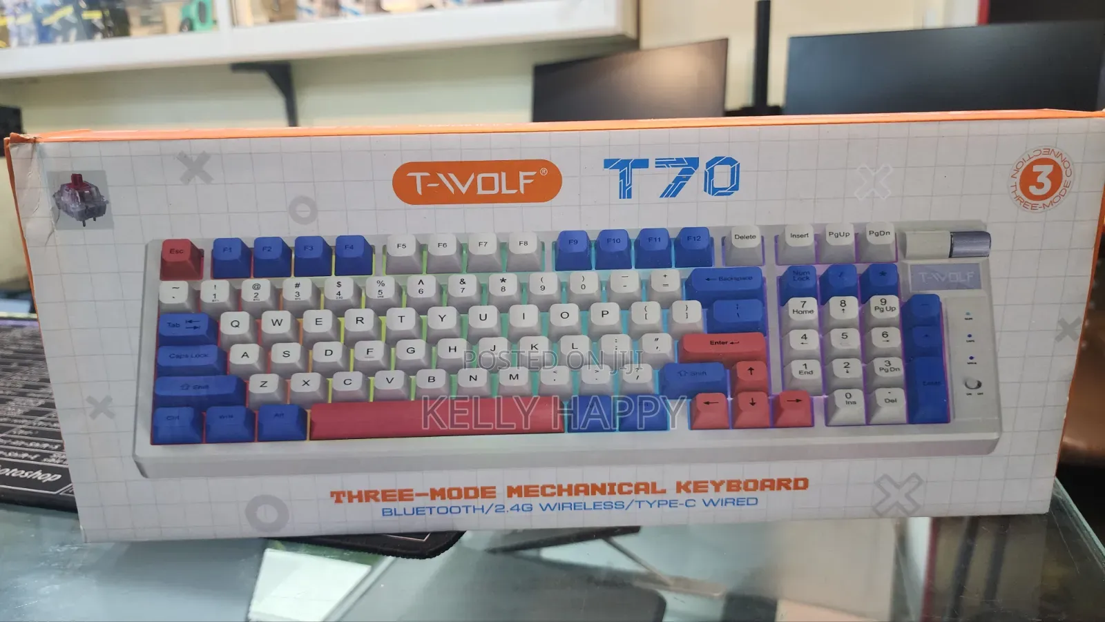 Tvolf T70 Wireless  Bluetooth Gaming Keyboard Wired Typec