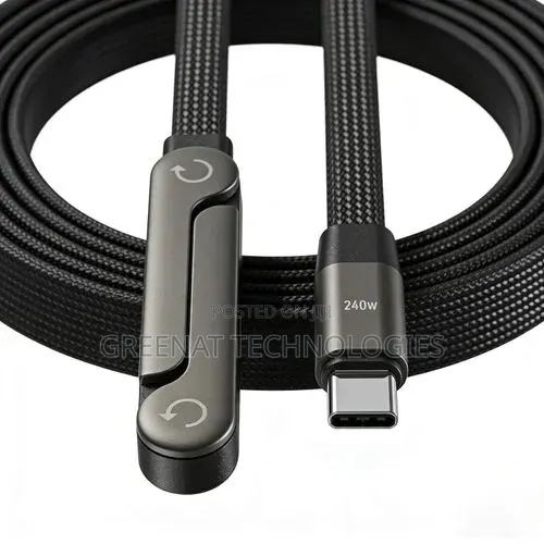 Braided 240W Type-C to C Fast Charging Cable With Phone Holder Stand