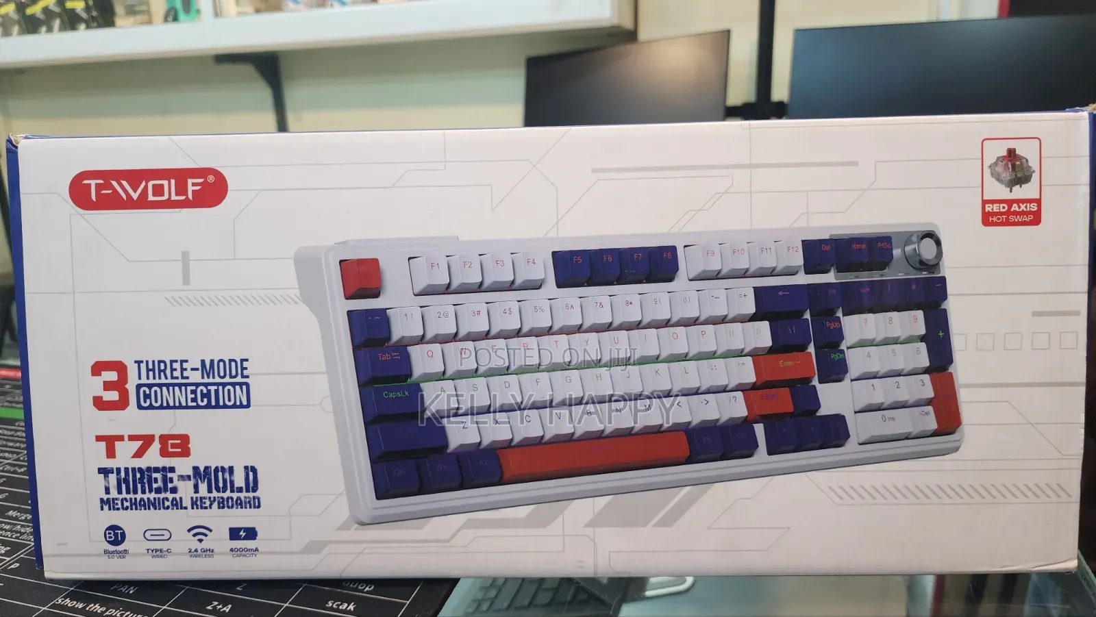 Tvolf 3in1 Wireless Bluetooth Wired Gaming Keyboard