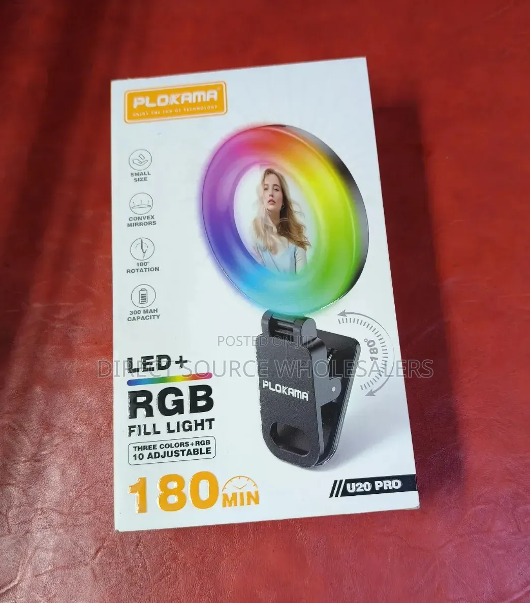 Plokama U20 Pro LED + RGB Selfie Fill Light Pro LED RGB Selfie Light