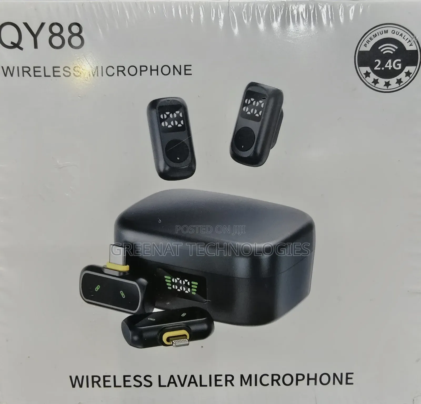 QY88 Wireless Lavalier Microphone iPhone Lightning and Type C