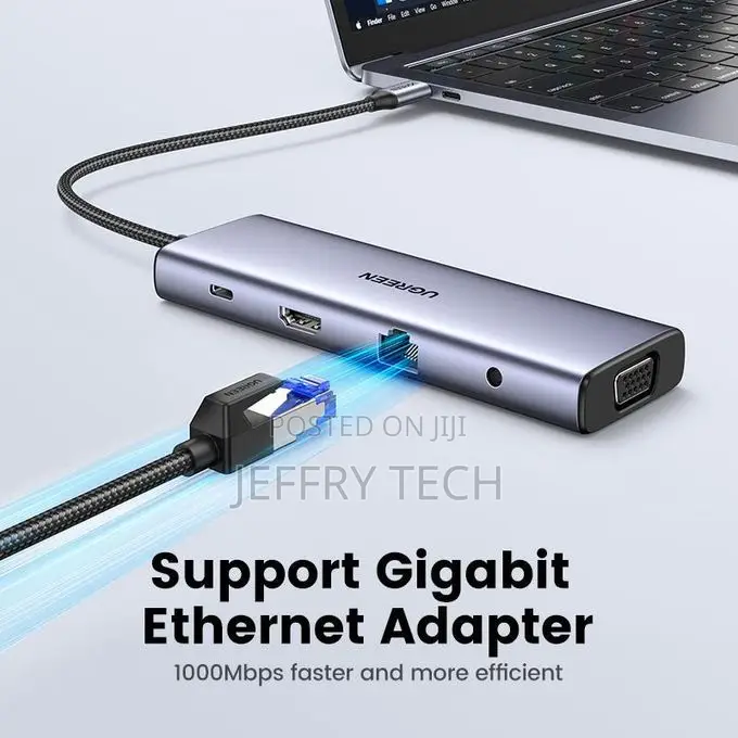 Ugreen CM498 10 -in -1 Docking Station- USB-C to 3*USB a 3.0/Hdmi/Vga/