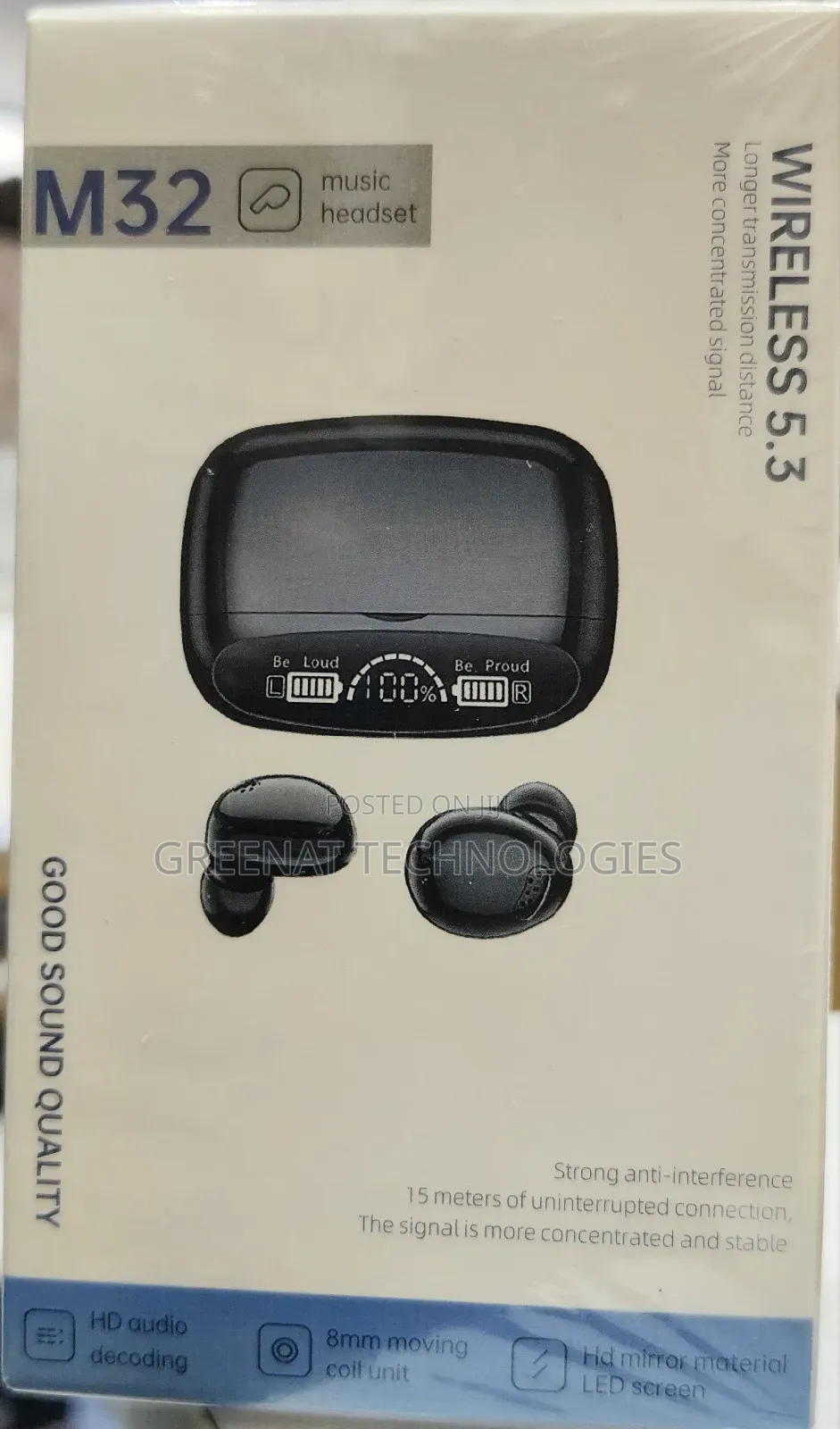 Siri Voice Call M32 Wireless Headset - WIRELESS 5.3