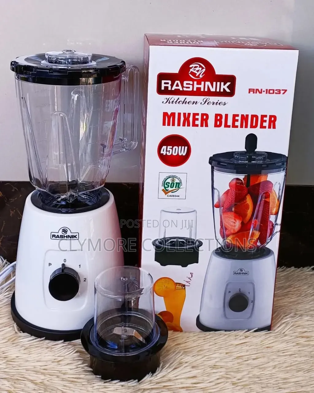 Rashnik 2-in-1 Electric Blender Dry Grinder (450W)