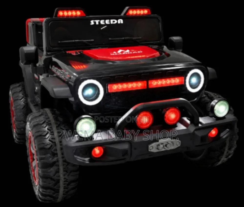 Kids Electric Ride-on Police Jeep 4-Wheel Drive/Led Lights/Remote