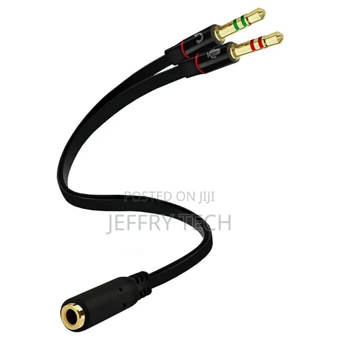 3.5mm Female to 2 Dual 3.5mm Male Headphone Mic Audio Y Splitter Fr PC