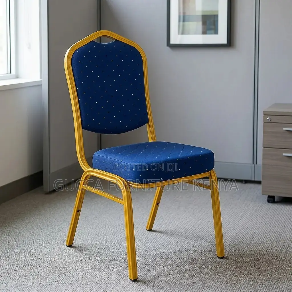 Blue Armless Conference Chair.