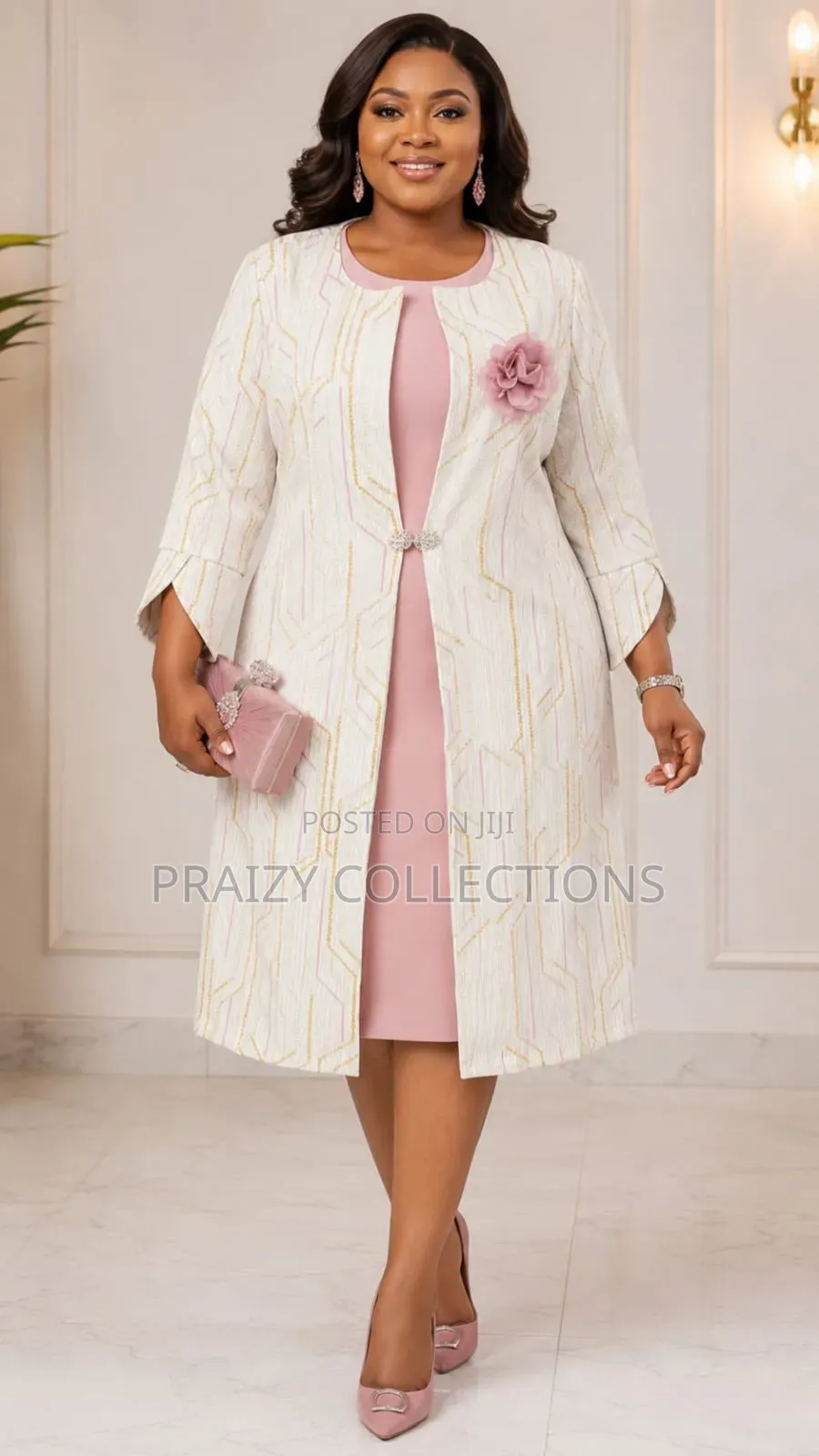 Beautiful Good Quality 2-Piece Dress Set (Long Coat and Dress)