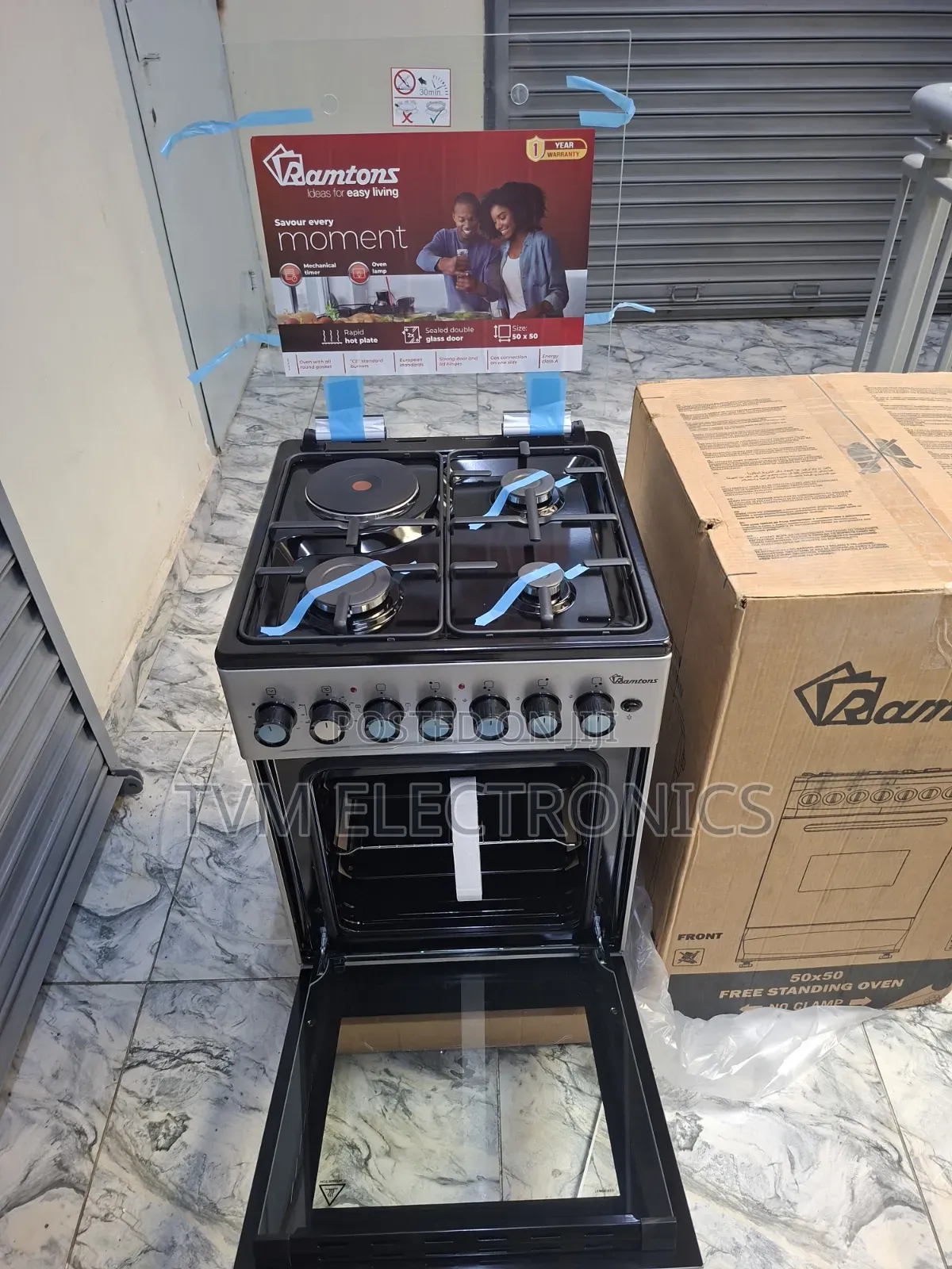 Ramtons 3g+1e 50x50 Silver Cooker- Rc/906
