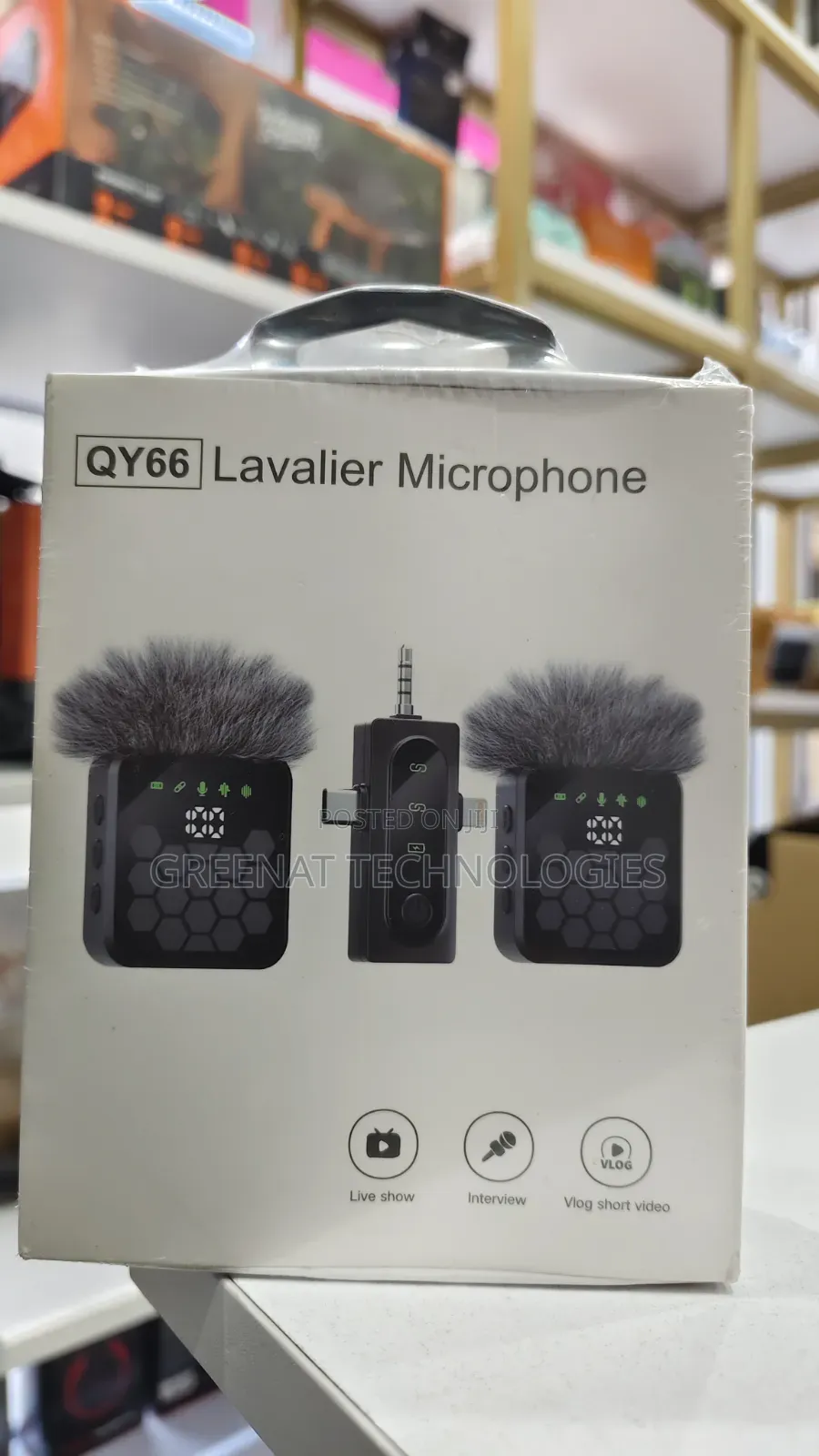 QY66 Lavalier Microphone Wireless 3-in-1